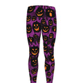 Halloween Pumpkin Smiley Faces Print Men's Leggings