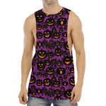 Halloween Pumpkin Smiley Faces Print Men's Muscle Tank Top