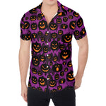 Halloween Pumpkin Smiley Faces Print Men's Shirt
