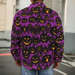 Halloween Pumpkin Smiley Faces Print Men's Shirt Jacket