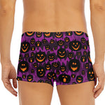 Halloween Pumpkin Smiley Faces Print Men's Short Boxer Briefs