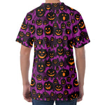 Halloween Pumpkin Smiley Faces Print Men's Velvet T-Shirt