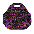 Halloween Pumpkin Smiley Faces Print Neoprene Lunch Bag