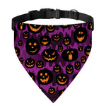 Halloween Pumpkin Smiley Faces Print Over The Collar Dog Bandana