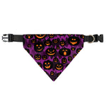 Halloween Pumpkin Smiley Faces Print Over The Collar Dog Bandana