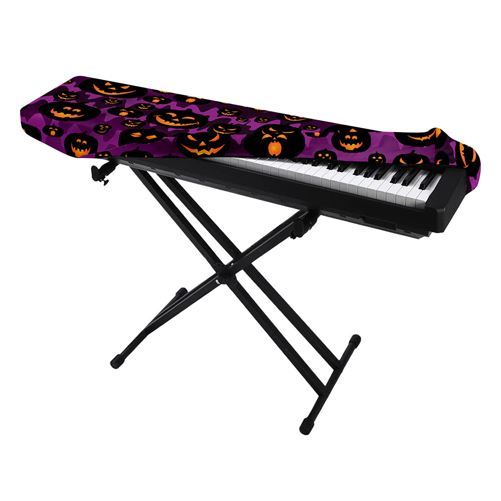 Halloween Pumpkin Smiley Faces Print Piano Keyboard Cover