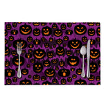 Halloween Pumpkin Smiley Faces Print Placemat