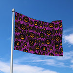 Halloween Pumpkin Smiley Faces Print Polyester Flag