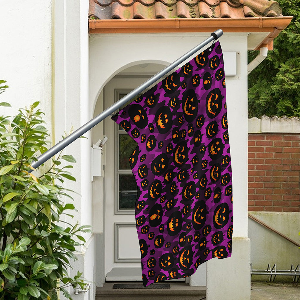 Halloween Pumpkin Smiley Faces Print Polyester Flag