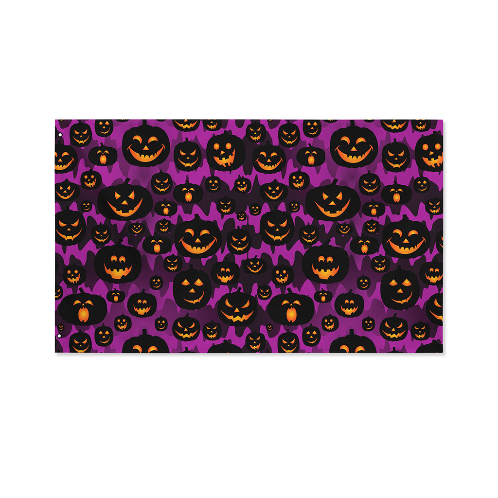 Halloween Pumpkin Smiley Faces Print Polyester Flag