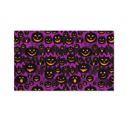 Halloween Pumpkin Smiley Faces Print Polyester Flag