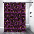 Halloween Pumpkin Smiley Faces Print Premium Shower Curtain