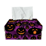 Halloween Pumpkin Smiley Faces Print Rectangle Tissue Box Cover