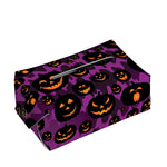 Halloween Pumpkin Smiley Faces Print Rectangle Tissue Box Cover