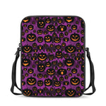 Halloween Pumpkin Smiley Faces Print Rectangular Crossbody Bag