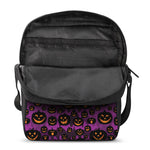 Halloween Pumpkin Smiley Faces Print Rectangular Crossbody Bag