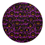 Halloween Pumpkin Smiley Faces Print Round Blanket