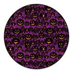 Halloween Pumpkin Smiley Faces Print Round Floor Mat