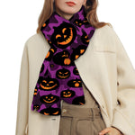Halloween Pumpkin Smiley Faces Print Scarf