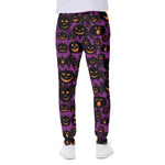 Halloween Pumpkin Smiley Faces Print Scuba Joggers