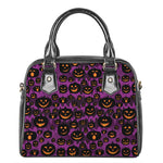 Halloween Pumpkin Smiley Faces Print Shoulder Handbag