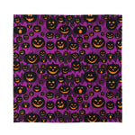 Halloween Pumpkin Smiley Faces Print Silk Bandana