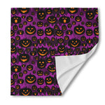 Halloween Pumpkin Smiley Faces Print Silk Bandana
