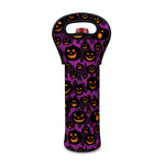 Halloween Pumpkin Smiley Faces Print Single Neoprene Wine Tote
