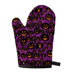 Halloween Pumpkin Smiley Faces Print Single Oven Mitt