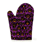 Halloween Pumpkin Smiley Faces Print Single Oven Mitt