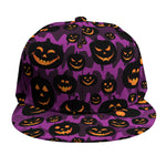 Halloween Pumpkin Smiley Faces Print Snapback Cap