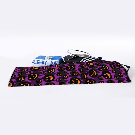 Halloween Pumpkin Smiley Faces Print Sports Towel