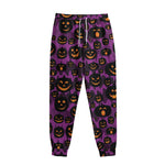 Halloween Pumpkin Smiley Faces Print Sweatpants
