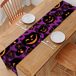 Halloween Pumpkin Smiley Faces Print Table Runner