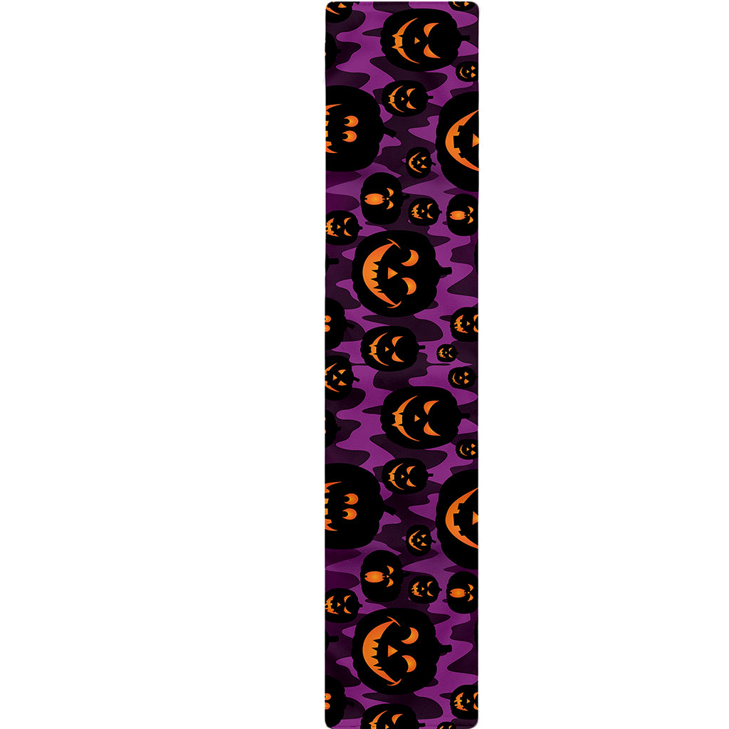 Halloween Pumpkin Smiley Faces Print Table Runner
