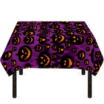 Halloween Pumpkin Smiley Faces Print Tablecloth