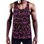 Halloween Pumpkin Smiley Faces Print Training Tank Top