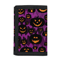 Halloween Pumpkin Smiley Faces Print Trifold Wallet