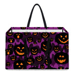 Halloween Pumpkin Smiley Faces Print Utility Tote Bag