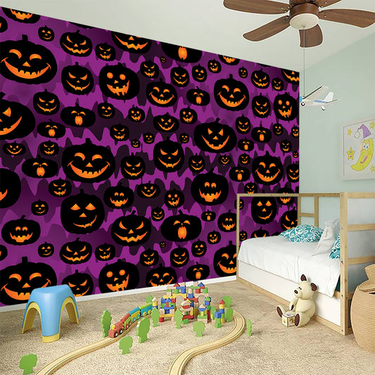 Halloween Pumpkin Smiley Faces Print Wall Sticker