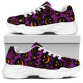 Halloween Pumpkin Smiley Faces Print White Chunky Shoes