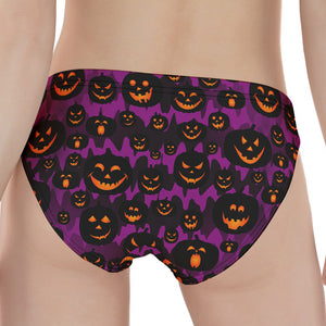 Halloween Pumpkin Smiley Faces Print Women's Panties