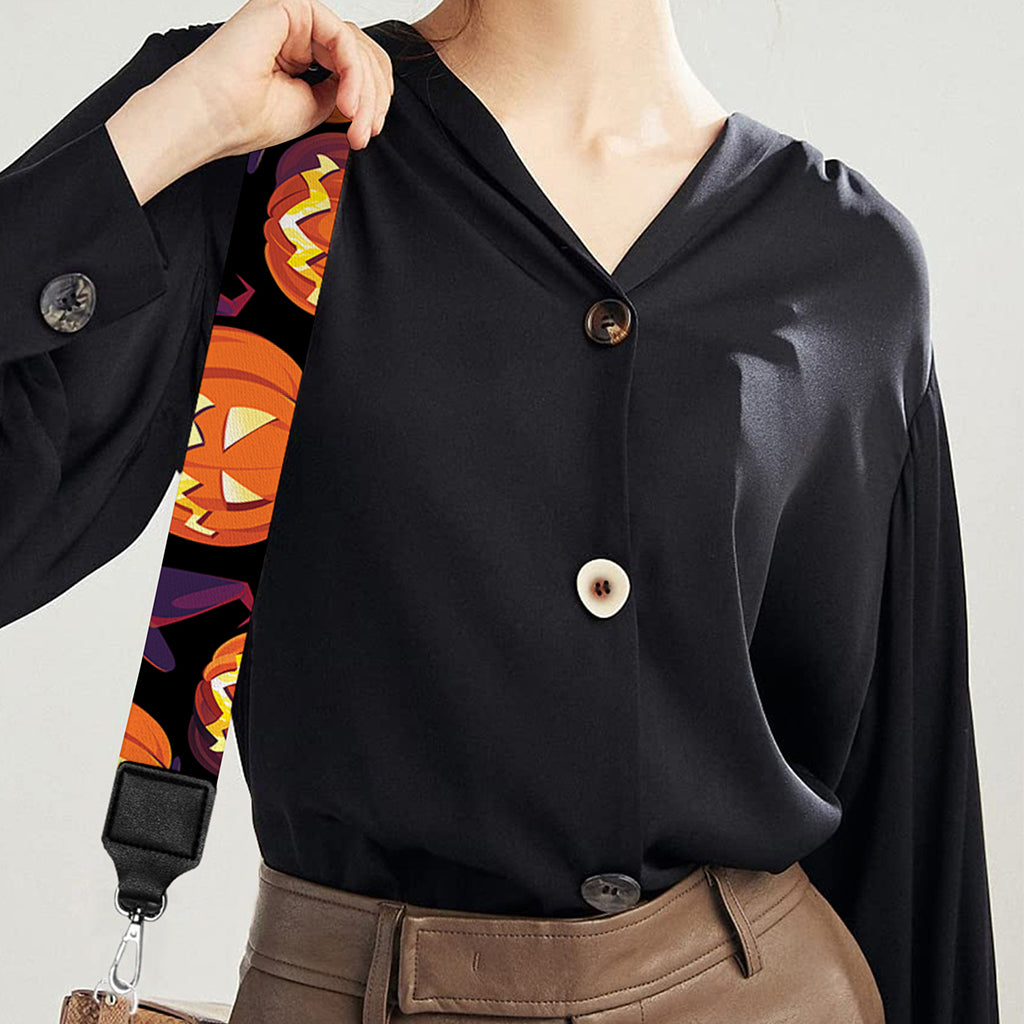 Halloween Pumpkin Witch Pattern Print Bag Strap