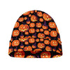 Halloween Pumpkin Witch Pattern Print Beanie