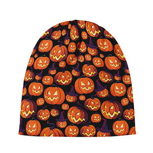 Halloween Pumpkin Witch Pattern Print Beanie