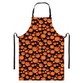Halloween Pumpkin Witch Pattern Print Bib Apron With Pocket