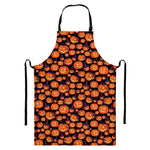 Halloween Pumpkin Witch Pattern Print Bib Apron With Pocket