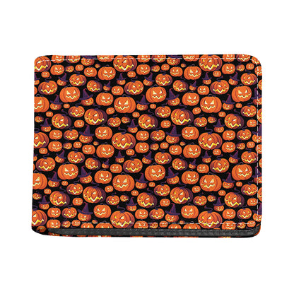 Halloween Pumpkin Witch Pattern Print Bifold Wallet