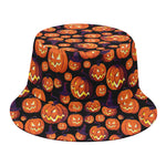 Halloween Pumpkin Witch Pattern Print Bucket Hat
