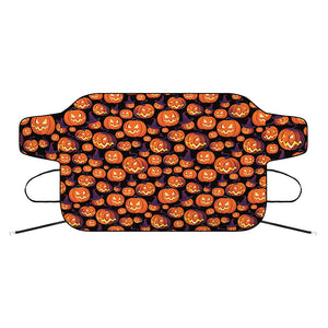 Halloween Pumpkin Witch Pattern Print Car Windshield Snow Cover